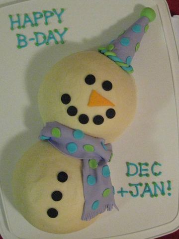 Birthday Snowman — handmade cakes