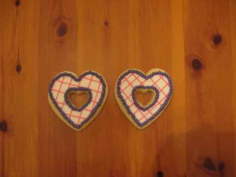 Striped Hearts — handmade cookies