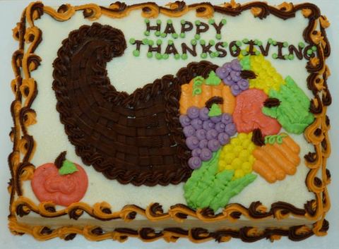 Thanksgiving Cornucopia — handmade cakes