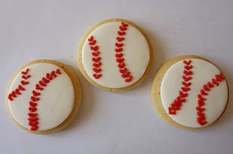 Baseballs — handmade cookies