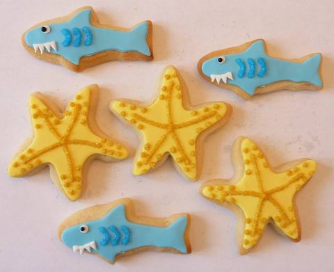 Sharks and Starfish — handmade cookies