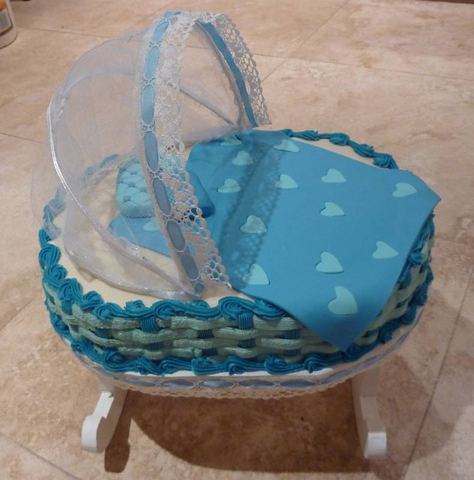 Baby Boy Bassinet — handmade cakes