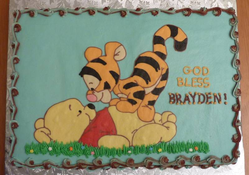 Pooh and Tigger — handmade cakes, baby shower theme