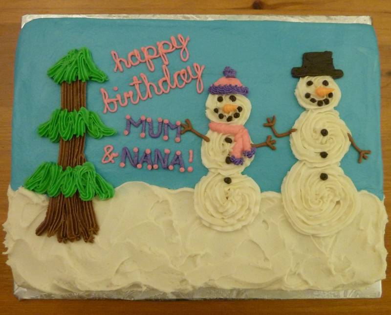 Snowman Birthday — handmade cakes, birthday theme